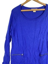 Michael Kors Mini Sweater Dress Size Large Womens or Tunic Knit Top Blue... - $37.18