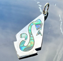 Heoho 925 Sterling Silver Mother Of Pearl Serpent Snake Pendant - £34.41 GBP