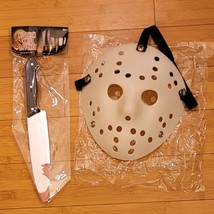 Friday the 13th Jason Halloween White Hockey Mask &amp; Knife - $19.37