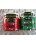 Herb Ox One Beef and One Chicken Bouillon Cubes (25 Cubes Per Jar) Lot o... - £11.00 GBP