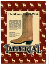 1984 Imperial Boots Vintage Print Ad Monarch of the West Cowboy Texas Boot Co - £7.75 GBP
