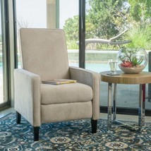 Minimalist Linen Push Back Chair | Natural Fabric Accent Chair - $245.99