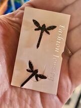 New Stunning Black Crystal Rhinestone Dragonfly Stud EarringsSo Gorgeous! - $5.00