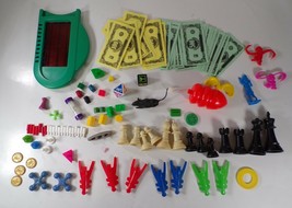 Over 30+ Game Piece & Part Lot: Monopoly, Outburst, Chess, Battleship, Clue, etc - £5.54 GBP