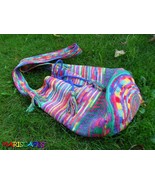 OOAK Happy Rainbow crochetted mochila-inspired bag - 100% cotton / soft bag - £63.35 GBP