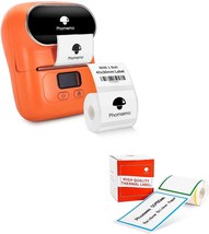 Phomemo M110S Mini Label Maker—Bluetooth Thermal Label Printer Maker, Orange. - £69.51 GBP