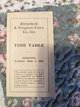 Rhinebeck &amp; Kingston Ferry Co., Inc. 1932. Time Table. New York Central ... - $14.84