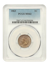 1863 1C PCGS MS62 - £224.58 GBP