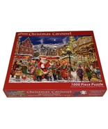 Vermont Company Christmas Carousel Franco Zappa 1000 Piece Jigsaw Puzzle 27x20" - $6.99