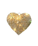Sparkling Cotton Thread Christmas Décor w/ Lights - Heart - £19.24 GBP