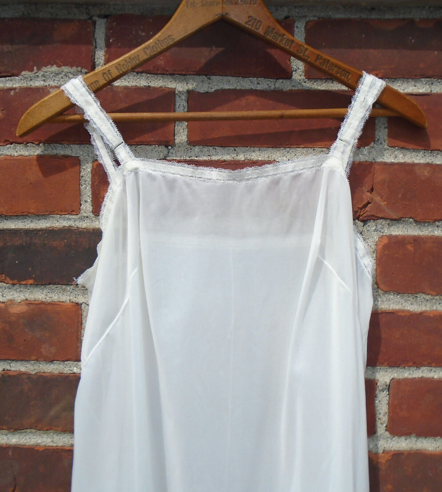 Primary image for Vanity Fair Vintage Slip Dress White Lace Accents Size 36