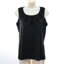 Russell Kemp Women&#39;s Sleeveless Blouse Tank Top S Small Black Floral Beaded NEW - £5.07 GBP