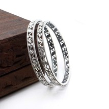 Beautiful Indian Trendy Real Sterling Silver Oxidized Women Bangles - £44.37 GBP+