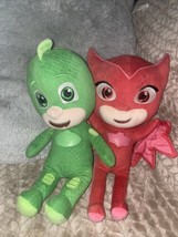 PJ Masks Owlette Gekko Superhero Disney Jr Plush Dolls Stuffed Lot Set 8&quot; - £11.76 GBP