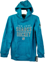 Reebok Ragazzi San Jose Squali Stitch &#39;em Up Pullover con Cappuccio Blu ... - $27.70