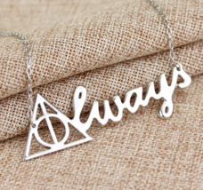 Sterling Silver Harry Potter Death Hallows Always Choker Necklace - $77.00