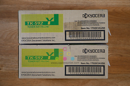 Genuine Kyocera ECOSYS M6026cidn/FS-C5250DN TK-592 (2)Yellow Toner Kit Free Ship - £63.30 GBP