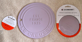 Le Creuset Shallot Silicone French Trivet 7.75” &amp; Matching Coasters (4) Set New - £63.26 GBP
