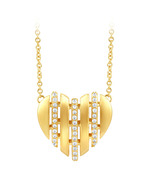 .16ct G SI 14kt Yellow Gold Diamond Heart Shape Pendant Necklace 18" long - $1,500.00