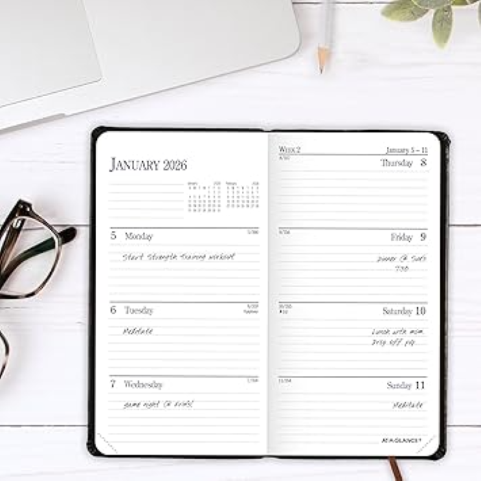 AT-A-GLANCE (74020526) 2026 Diary Weekly & Monthly, 3" x 6" Pocket Size Item image 3