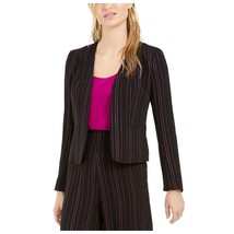 Bar III Women L Black Begonia Purple Striped Notched Collar Blazer NWT DE78 - $58.79