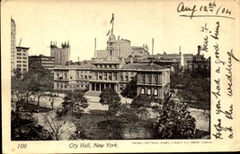 Antique Postcard City Hall Park New York City Undivided Back 1904 postcard bk63 - £5.45 GBP