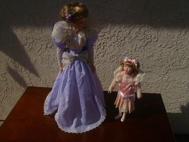 Franklin Heirloom Porcelain Dolls Gibson Girls Promenade Mother &amp; Daughter W/Box - £37.24 GBP