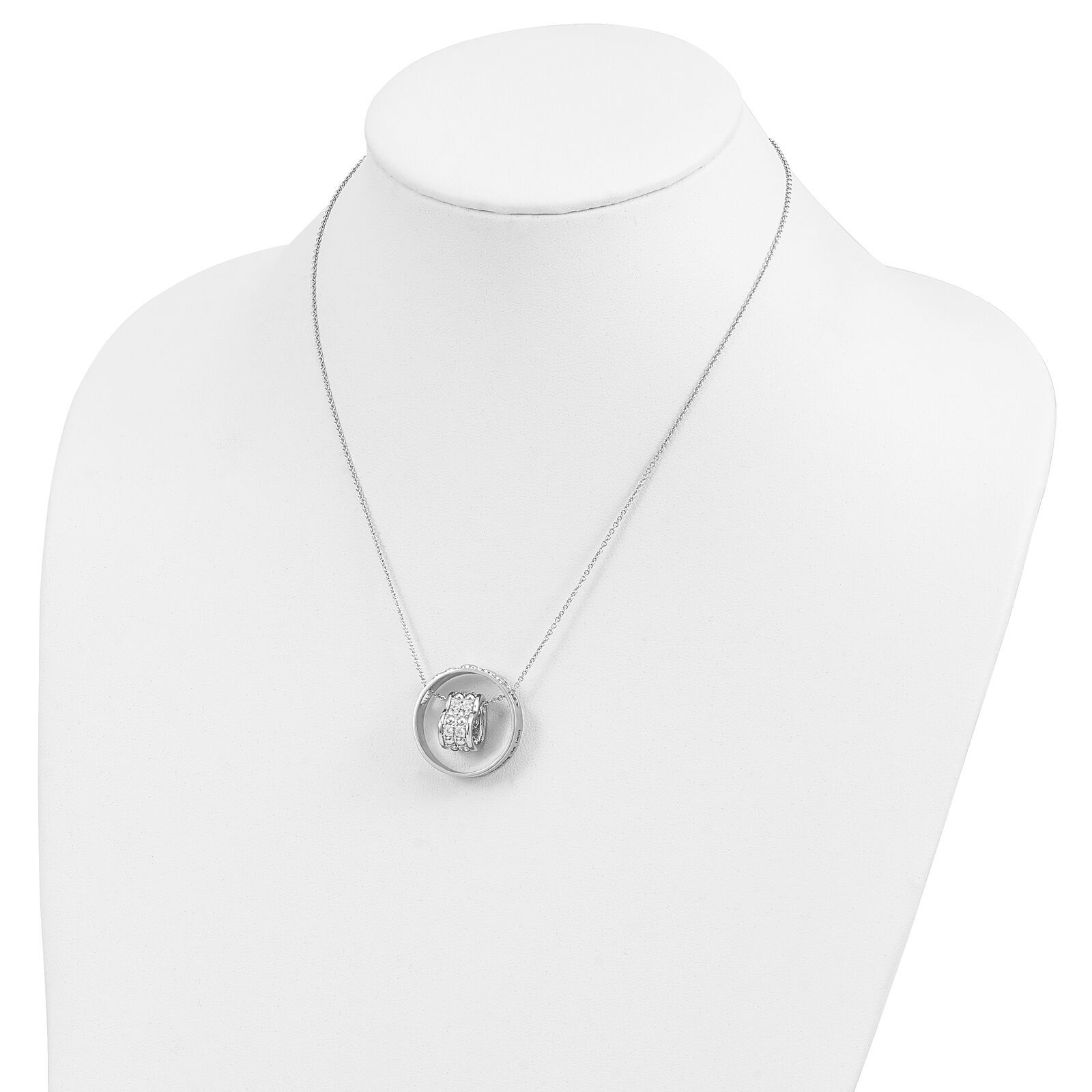 Sentimental Expressions Silver  CZ Antiqued Mother and Daughter 18 Inch Necklace Item image 6
