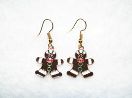 XMAS IN JULY!! Gold Gingerbread Man 3/4&quot; Earrings REDUCED!!! - £2.29 GBP