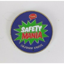 Vintage Yum! Safety Mania Injury Free 1.5&quot; Lapel Hat Pin - £3.48 GBP
