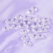 300Pcs 14mm Loose Crystal Octagon Bead Chandelier Lamp Parts Prism DIY Free Ring - £20.92 GBP