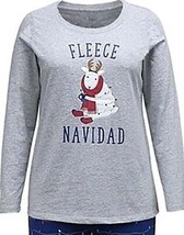 Family Pajamas Women&#39;s Fleece Navidad Family Pajama Top ONLY Gray X-Large - £7.89 GBP