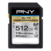 PNY P-SDX512U3H-GE Elite Performance 512 GB SDXC Class 10/UHS-I (U3) - 9... - $229.95
