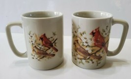Lot of 2 OTAGIRI Cardinal Birds Coffee Cup Tea Mug Japan Magnolia Tree P... - $27.71