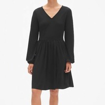 GAP Dress NEW Dress Black Long Sleeve Fit &amp; Flare Blouson Sleeve Dress N... - £24.83 GBP