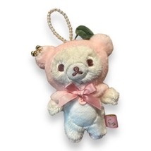 Rilakkuma Jewel Cherry Hanging Stuffed Toy Korilakkuma Bear Pink + Pearl Strap - £45.89 GBP