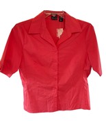 New York &amp; Company Womens Coral Short Sleeve Button-Up Shirt XL - $13.46 CAD
