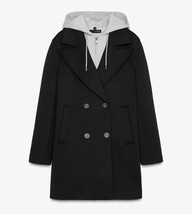 ZARA BNWT 2025 BLACK GREY CONTRAST COAT DETACHABLE HOOD. 8073/039/800 - $2,498.04 MXN