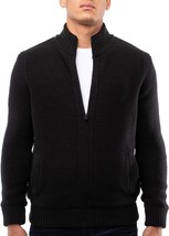 X RAY Men&#39;s Mock Neck Full Zip Cardigan Sweater, Black, Large - £39.65 GBP