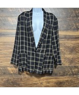 Studio C Modern Plaid Blazer Jacket WOMENS Size 14 Y2K Preppy Office Col... - $20.85