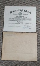 Vintage  1946 Teaneck High School New Jersey Diploma Graduation - €30,24 EUR