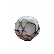 Decorative Ceramic Orb White With Silver Accents Home Decor 5.5 In Art - £15.10 GBP