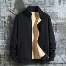 Men&#39;s Autumn Winter Y2K Clothes Teachwear Velvet Zip Up Hoodie Pullover Hooded C - £94.49 GBP