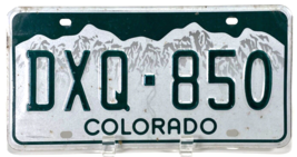 Colorado License Plate- DXQ-850 -Green White Mountain-No Stickers-Expired - $9.50