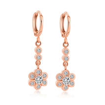 Cubic Zirconia &amp; 18K Rose Gold-Plated Flower Drop Earrings - £3.13 GBP