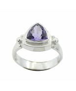Jaipur 925 Solid Sterling Silver Excellent Genuine Purple Ring, Amethyst Purple  - £12.65 GBP