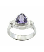 Jaipur 925 Solid Sterling Silver Excellent Genuine Purple Ring, Amethyst... - $21.71 CAD
