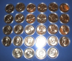 1997 To 2010 Uncirculated Kennedy Half Dollar 28 Coin Set - All P &amp; D Coins - £101.95 GBP