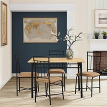 Dining Table Set For 4 Steel Dining Room Chairs Table Kitchen 5 piece Furniture