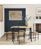 Dining Table Set For 4 Steel Dining Room Chairs Table Kitchen 5 piece Fu... - £230.33 GBP